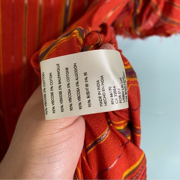 Free People Better Days Red Combo Striped Maxi Sz Small Boho - Picture 5 of 6